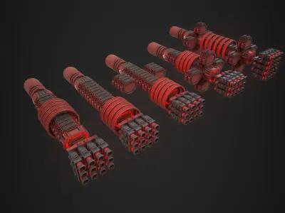 Modular Spaceship Three Low-poly 3D model