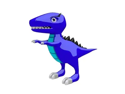 Blue Dino Anim Low-poly 3D model