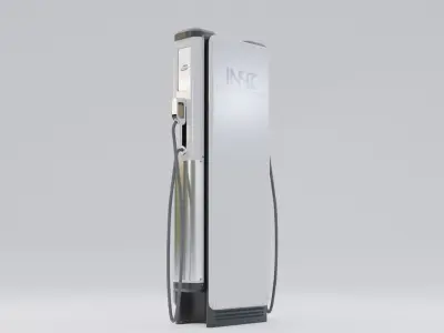 EV fast charging station Low-poly 3D model