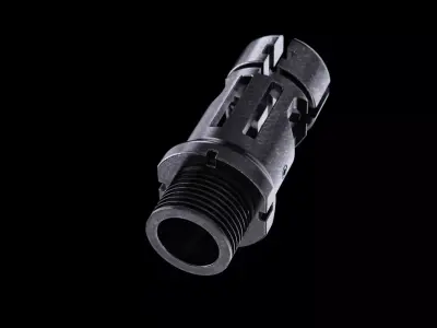 Muzzle brake down mechanical part stl 3D model