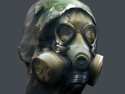 Gas mask helmet 3d model military combat  Low-poly 3D model purchase