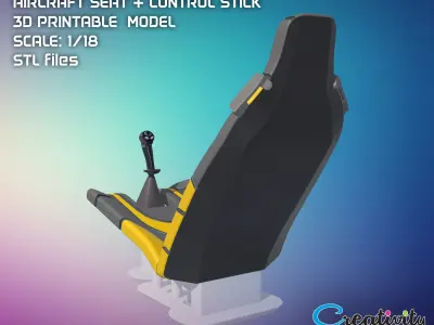 SPORT AIRPLANE SEAT and CONTROL STICK  3D model
