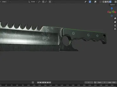 Game Ready Tactical Combat Cleaver  PBR Textured   Low-poly 3D model