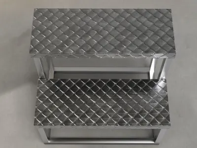 Ladder metal step stool Low-poly 3D model