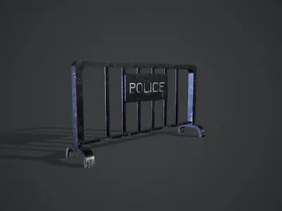 Police Barricade Low-poly 3D model