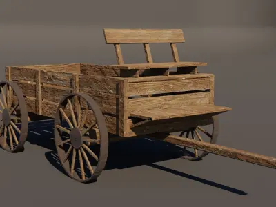 Medeival Wagons Low-poly 3D model