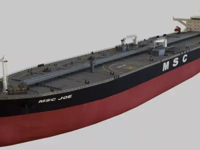 Oil Tanker Low-poly 3D model