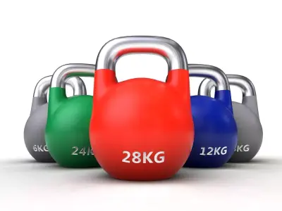 Compteton Kettlebells ALL Weights Low-poly 3D model