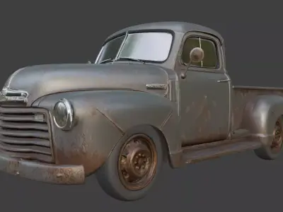 Vintage Rusty Pickup Truck 3D Model 3D model 32
