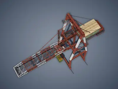 Port Container Crane Low-poly 3D model purchase