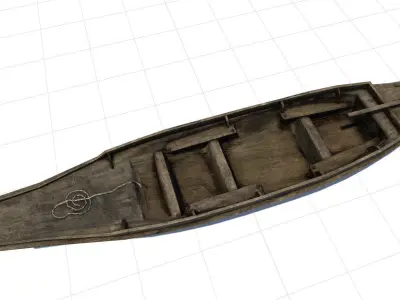 Old Boat Low-poly 3D model