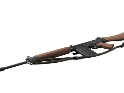 FN FAL gun Low-poly 3D model