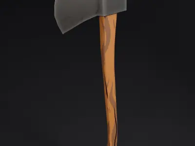 Wooden axe low poly 3d model Low-poly 3D model