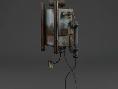 World war bunker phone Low-poly 3D model