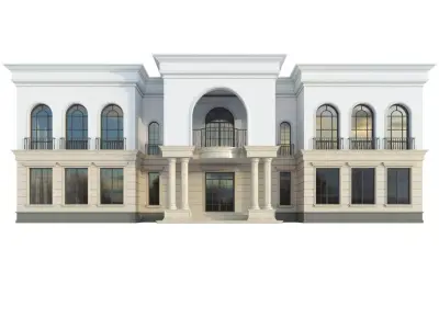 Classic Commercial Building No1 Low-poly 3D model