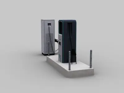 Electric Vehicle Chargers pack 3 Low-poly 3D model