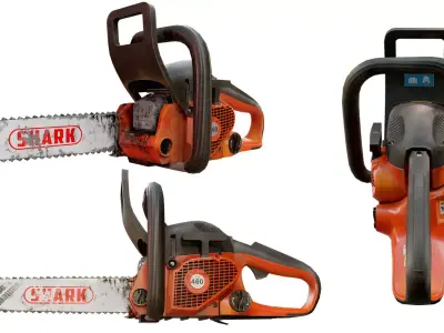 Chainsaw old grungy 3d model 3D model
