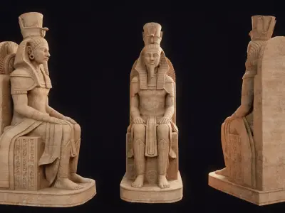Egyptian Statue Pharaoh Low-poly 3D model purchase