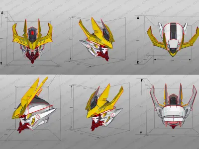 Babatos wolf king helmet EVA Pepakura Low-poly 3D model