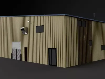hangar building02 Low-poly 3D model