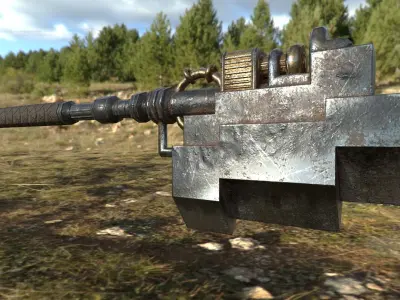 Heavy axe weapon Low-poly 3D model