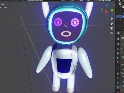 robot in blender Low-poly 3D model