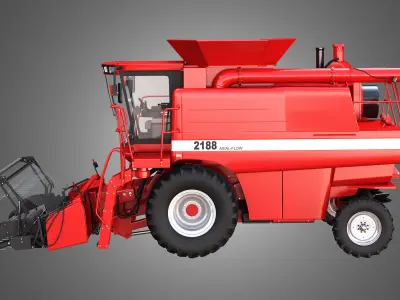 IH 1688 Combine Harvester  - with Forage Harvester Head 3D model