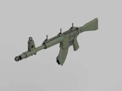 Assault rifle 3D model 2