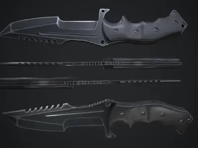 Huntsman Knife Free low-poly 3D model