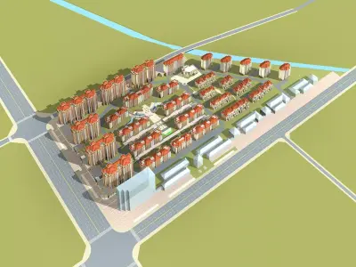 High-Rise Residential 3D model 38