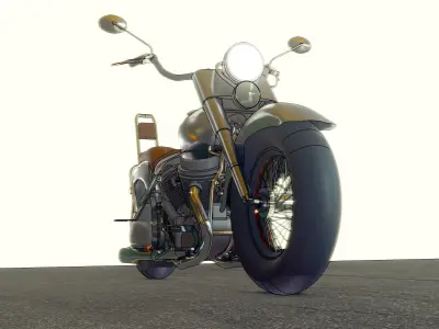 Motorsiklet low poly Low-poly 3D model