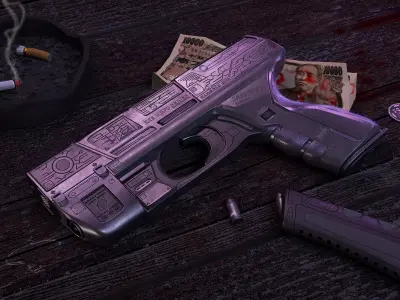 Hk VP 70 Cyberpunk Pistol 3D model