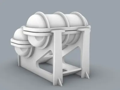 Solas Life Raft with Ramp Low-poly 3D model