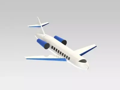 aeroplane airplane flying in sky Free 3D model