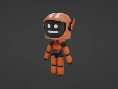 SCI-FI red robot model from Love death and Robots Low-poly 3D model