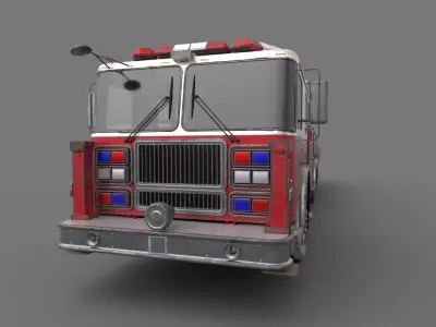 Fire Rescue Vehicle  Low-poly 3D model