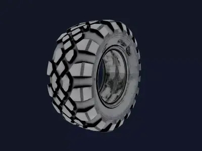 Vehicle Tyre 3D model Textured