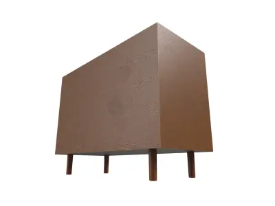 Vintage Drawer Low-poly 3D model