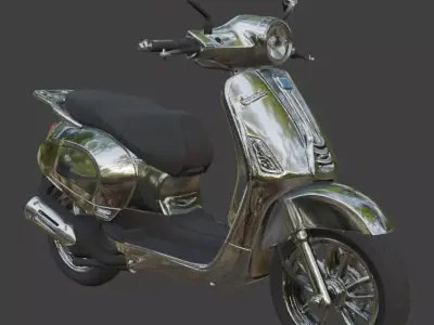 Vintage Retro Scooter 3D Model 3D model 3
