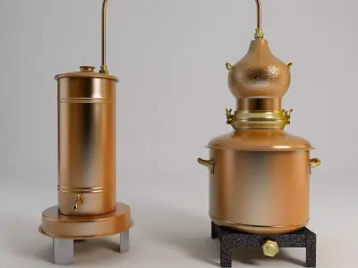distiller two copper stills 3D model