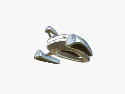 Alien Spaceship UFO H02 Aluminum - Sci Fi Spacecraft Design Low-poly 3D model