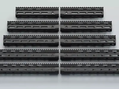 AR-15 - URX-4 Handguards - Replica Low-poly 3D model