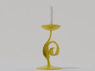 golden candle 3D model