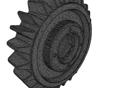 Industrial Gear Assembly Rusty Metal 3D model