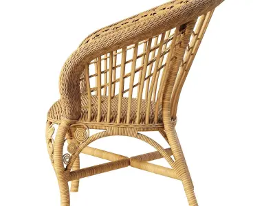 Woven rattan chair 3D model
