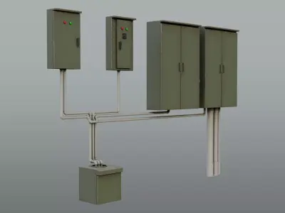Electrical Control Box Low-poly 3D model purchase