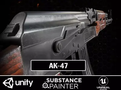 AK-47  Low-poly 3D model