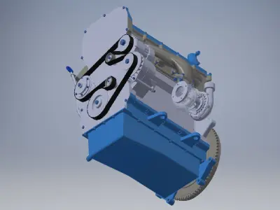 I4  Turbo Diesel engine 3d model 3D model