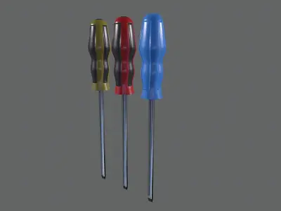 flat screwdriver Low-poly 3D model
