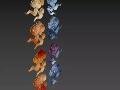 156- Chinese Style Scene - Chinese Decoration Xiangyun Pattern 3D model